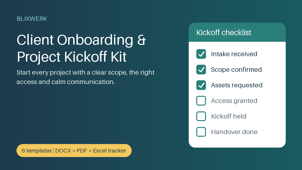 Freelancer Client Onboarding & Project Kickoff Kit