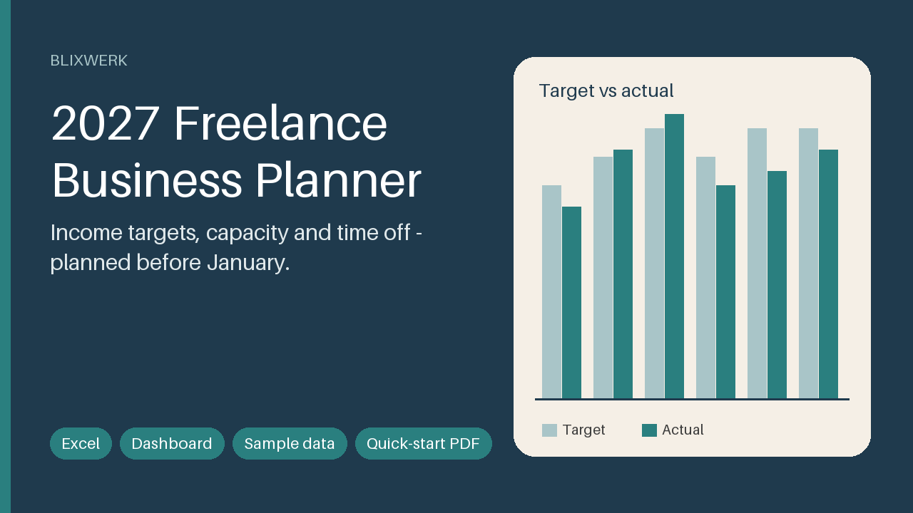 2027 Freelance Business Planner (Excel)